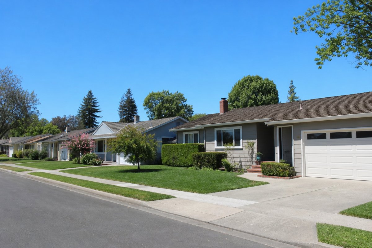 Concept image of a Campbell, California residential neighborhood