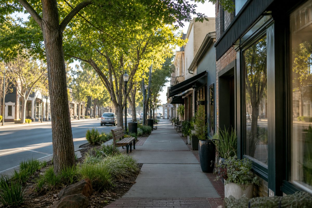 Concept image of downtown Los Gatos, California